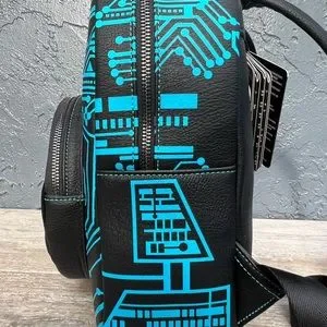 DISNEY LOUNGEFLY TRON 40TH ANNIVERSARY MINI BACKBACK W/ PIN ORIGINAL PACKAGING Disney Parks Tron 40th Anniversary Light-Up Loungefly Mini  main image 3